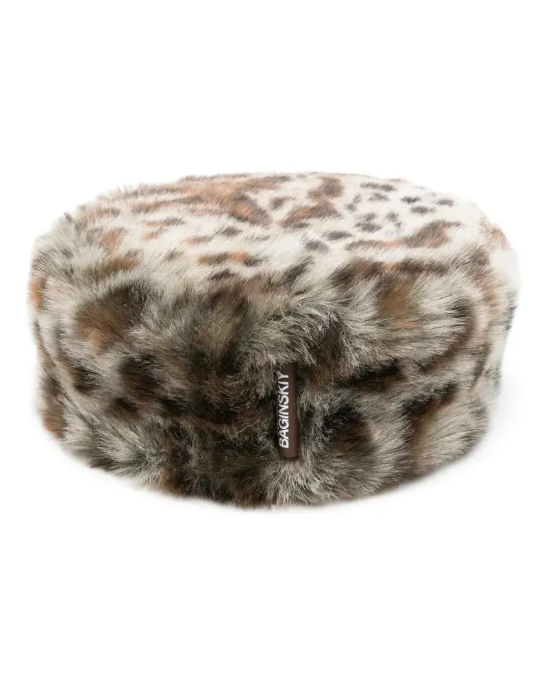 RUSLAN BAGINSKIY leopard-print faux-fur hat - Braun Braun