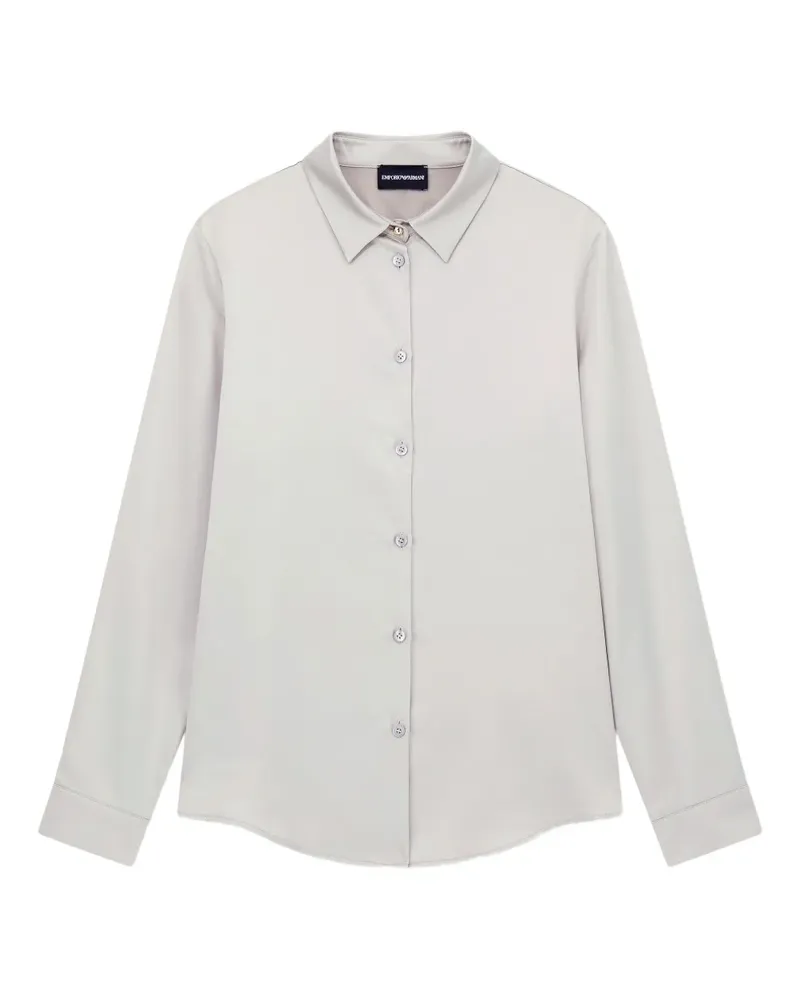 Emporio Armani Hemd aus Satin - Grau Grau