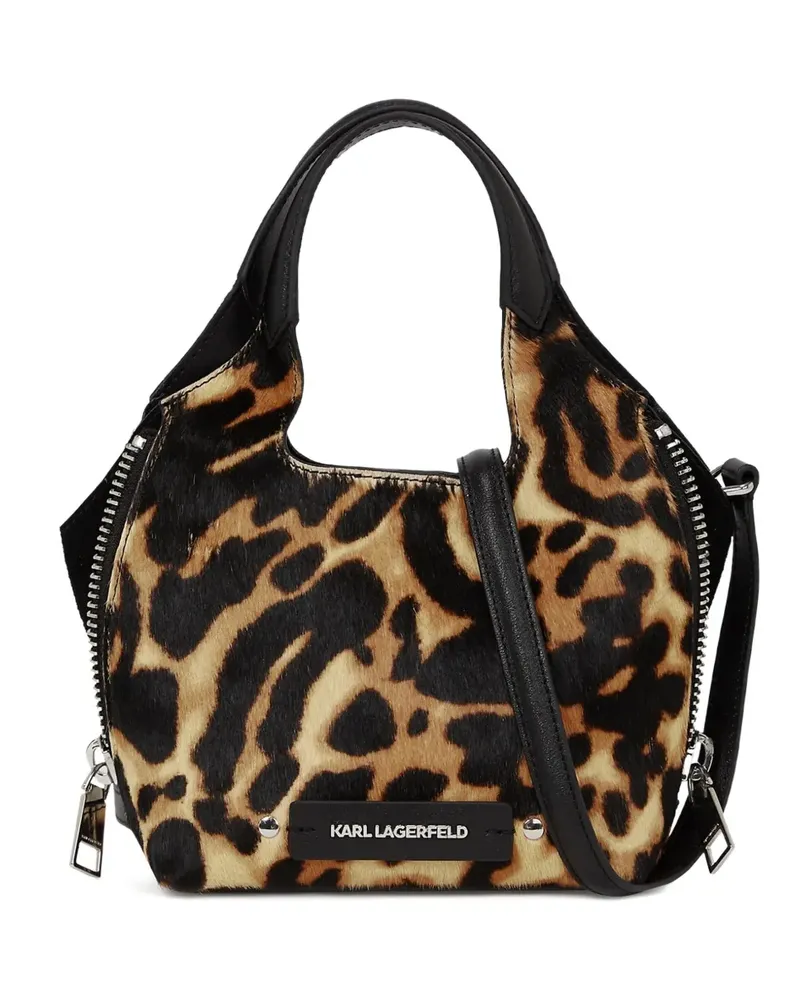 Karl Lagerfeld Mini K/Hardware Tote Bag mit Leoparden-Print - Braun Braun