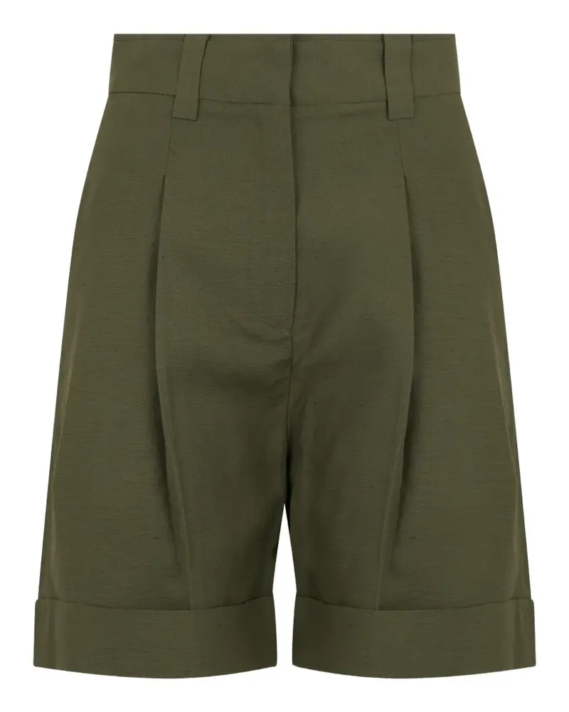 MOORER Shorts mit Falten - Grün Grün