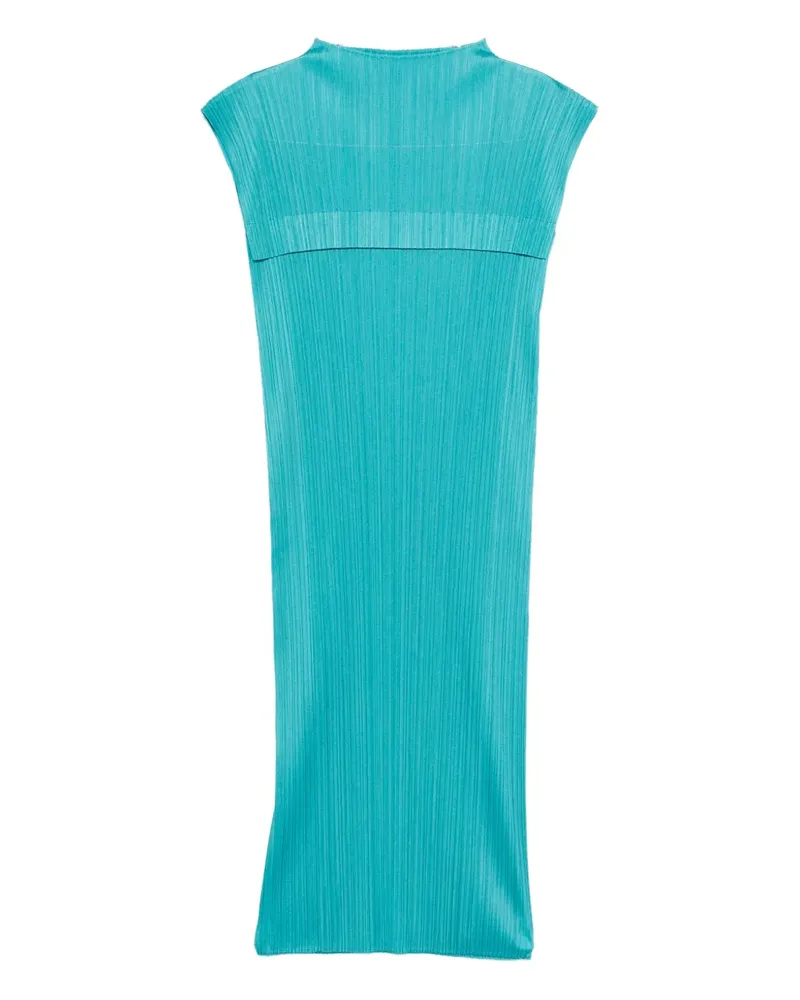 Issey Miyake Ärmelloses Midikleid mit Falten - Blau Blau