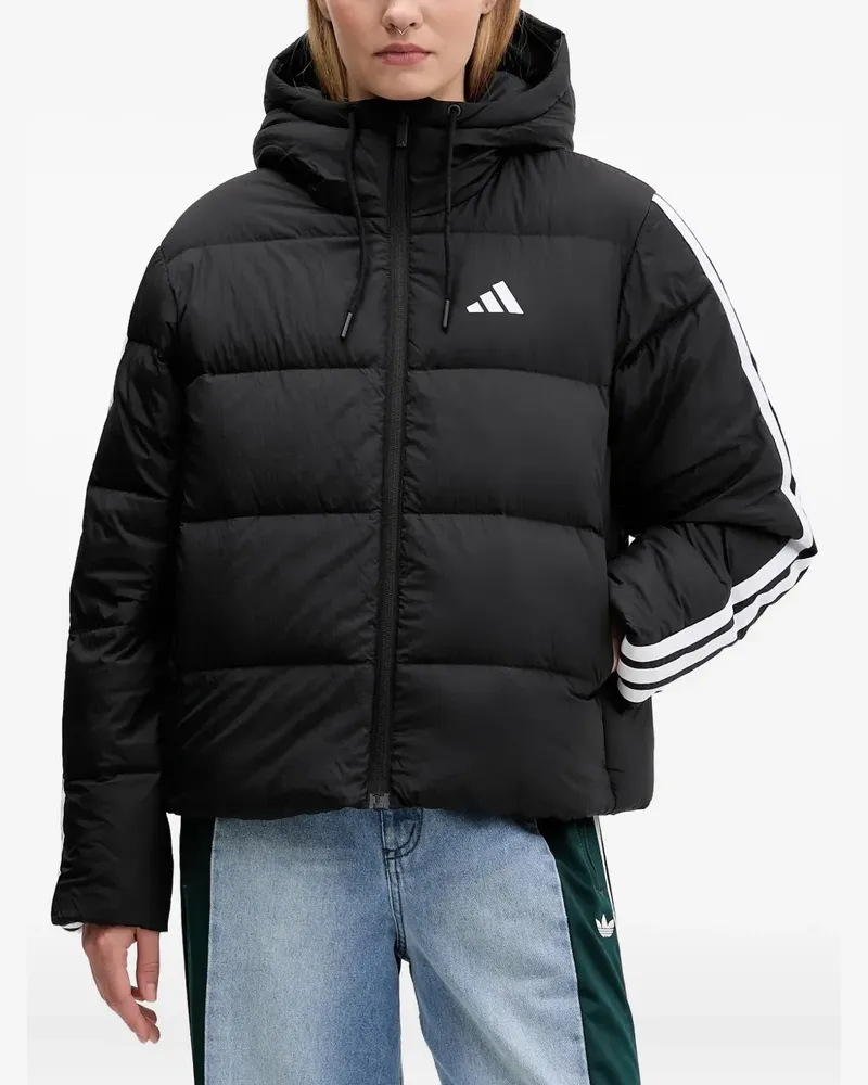 adidas logo-detail puffer jacket - Schwarz Schwarz