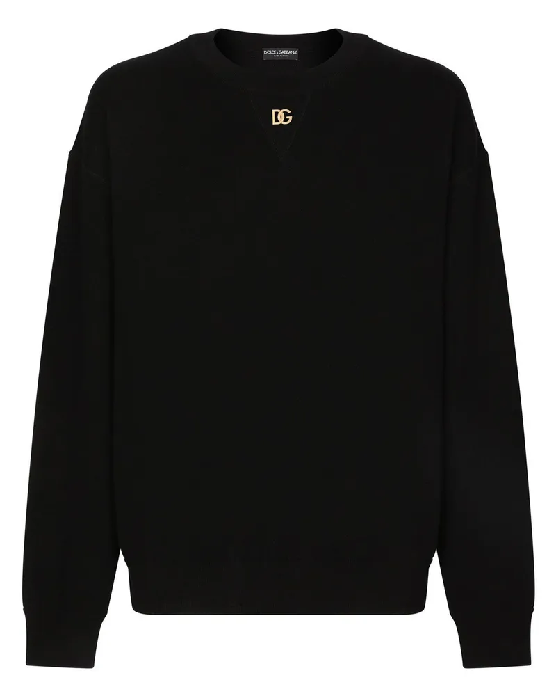 Dolce & Gabbana Kaschmirpullover mit DG-Logo - Schwarz Schwarz