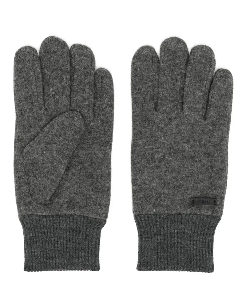HUGO BOSS Kalsper Handschuhe mit Logo-Schild - Grau Grau