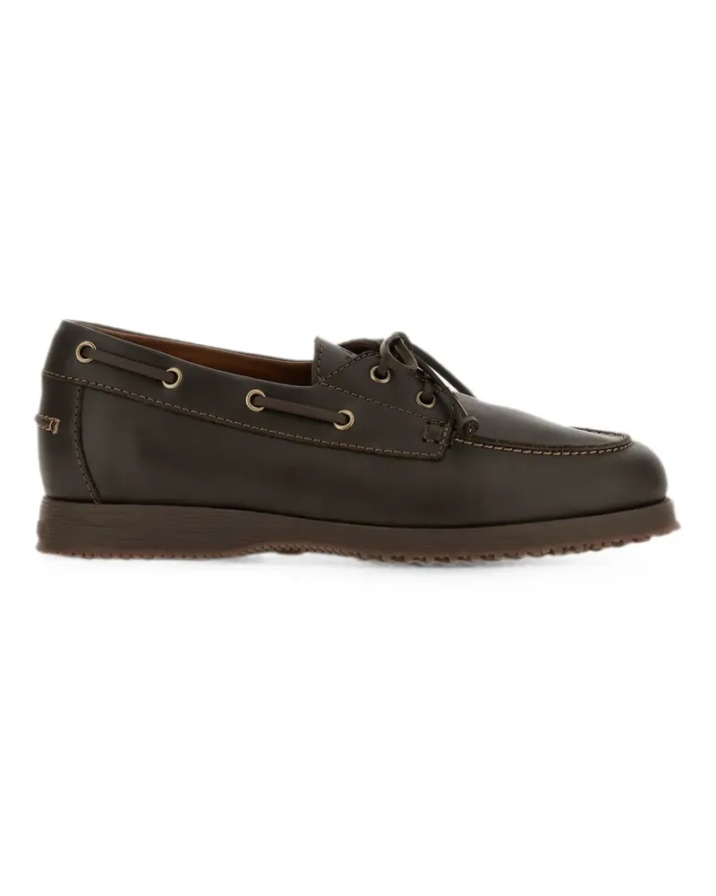 Hogan Klassische Segelschuhe aus Leder - Braun Braun