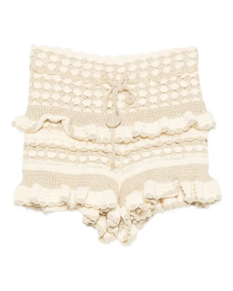 Zimmermann Gehäkelte Shorts - Nude Nude