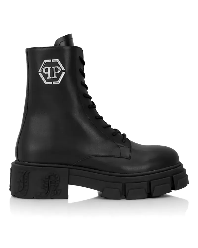 Philipp Plein Gothic Plein Schnürstiefel - Schwarz Schwarz