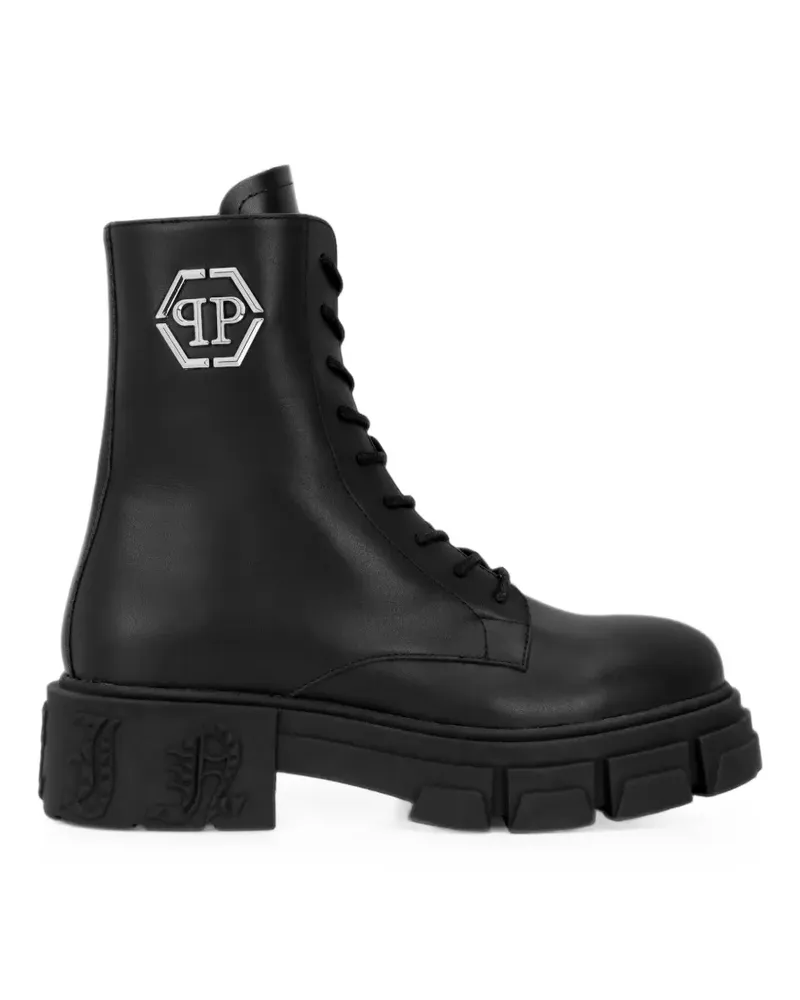 Philipp Plein Gothic Plein Schnürstiefel - Schwarz Schwarz