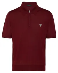 Prada Woll-Poloshirt mit Jacquard-Logo Rot