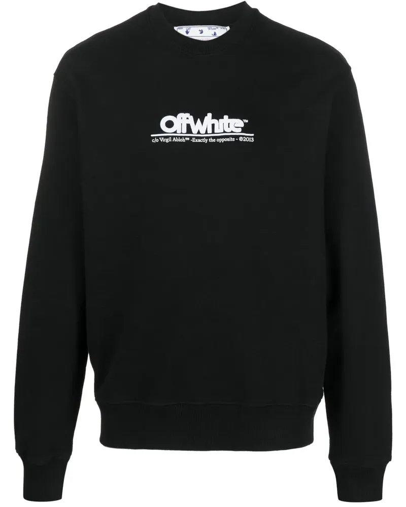 OFF-WHITE Sweatshirt mit Logo-Stickerei - Schwarz Schwarz