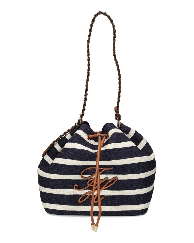 Tommy Hilfiger striped braided-strap shoulder bag - Blau Blau