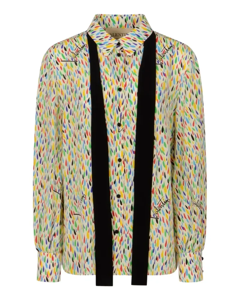Valentino Garavani Seidenhemd mit Logo-Print - Nude Nude