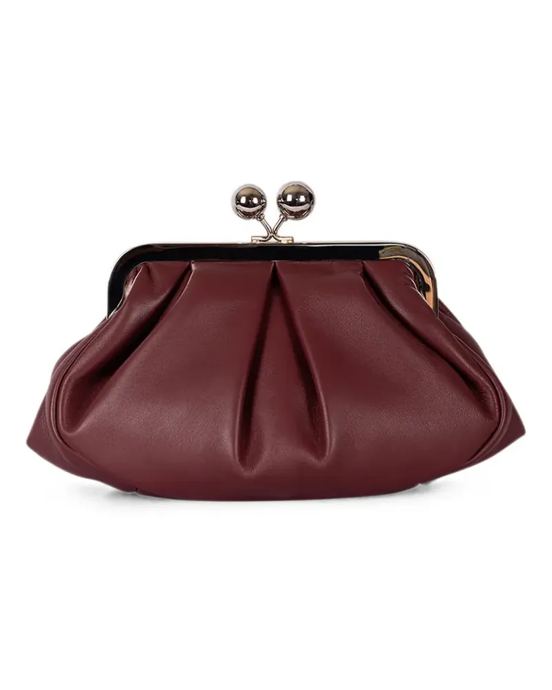Max Mara small Pasticcino pleated leather clutch bag - Rot Rot