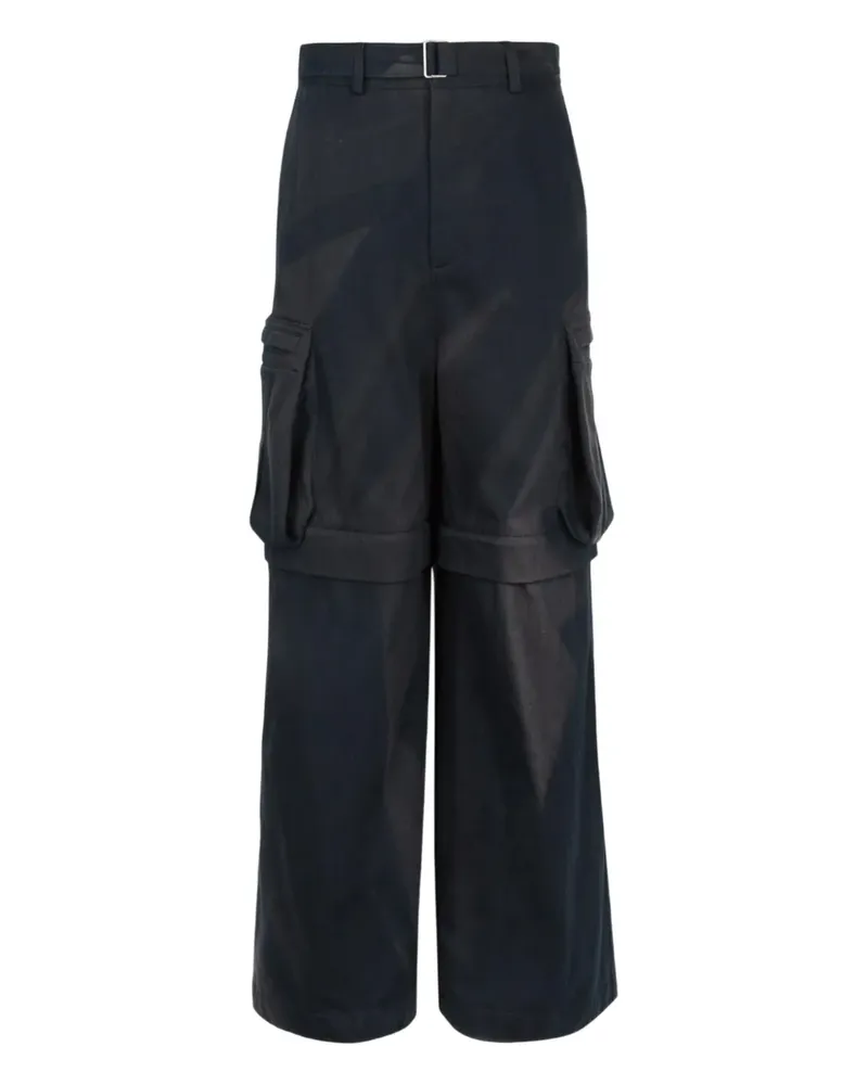 JiyongKim sun-bleached cargo trousers - Blau Blau