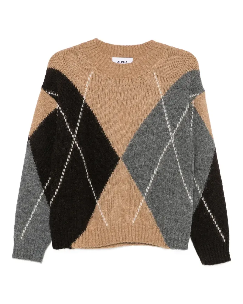 Alpha Studio Pullover mit Argyle-Muster - Nude Nude