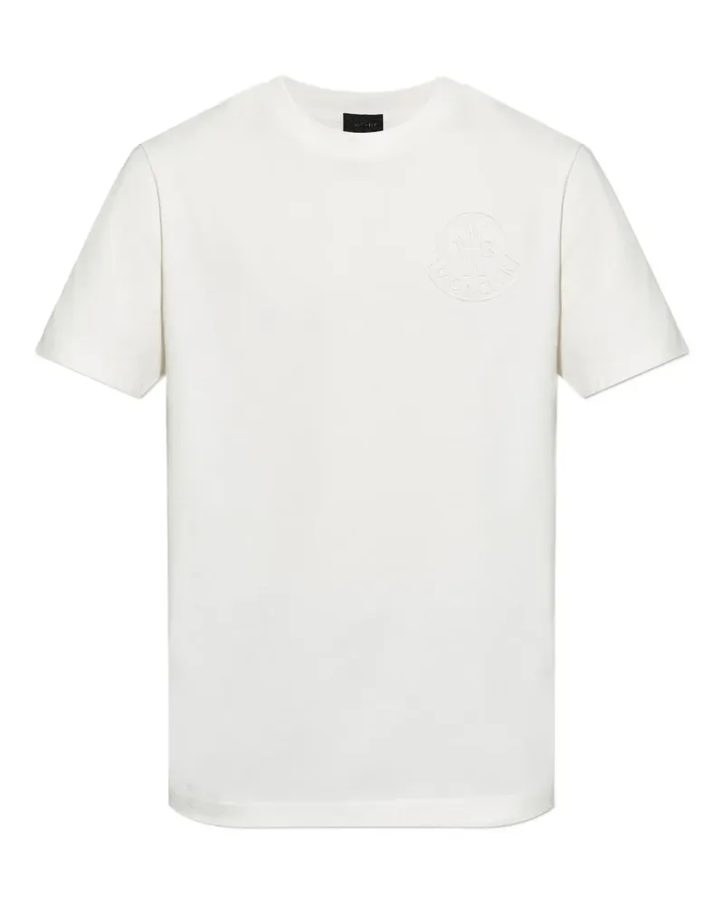 Moncler T-Shirt mit Logo-Prägung - Weiß Weiß