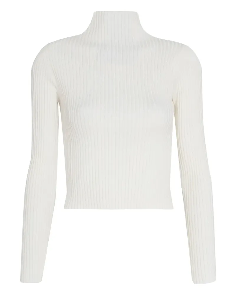 Gloria Coelho Gerippter Rollkragenpullover - Weiß Weiß