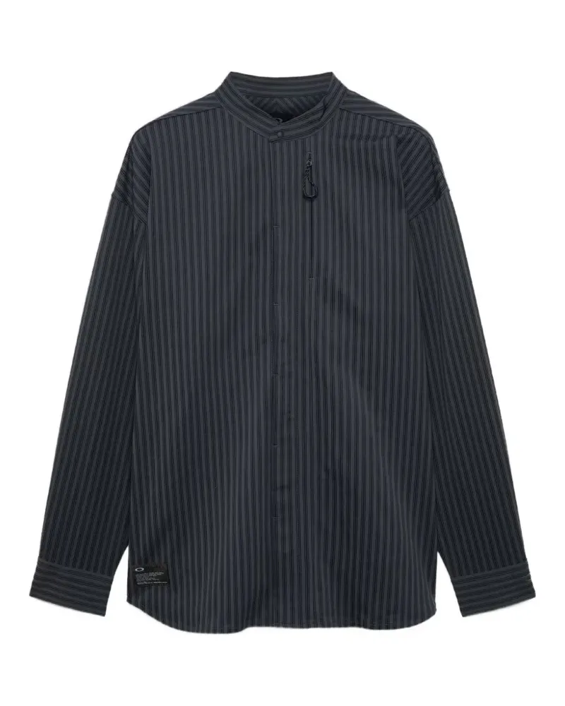 Oakley vertical-stripe band-collar shirt - Schwarz Schwarz