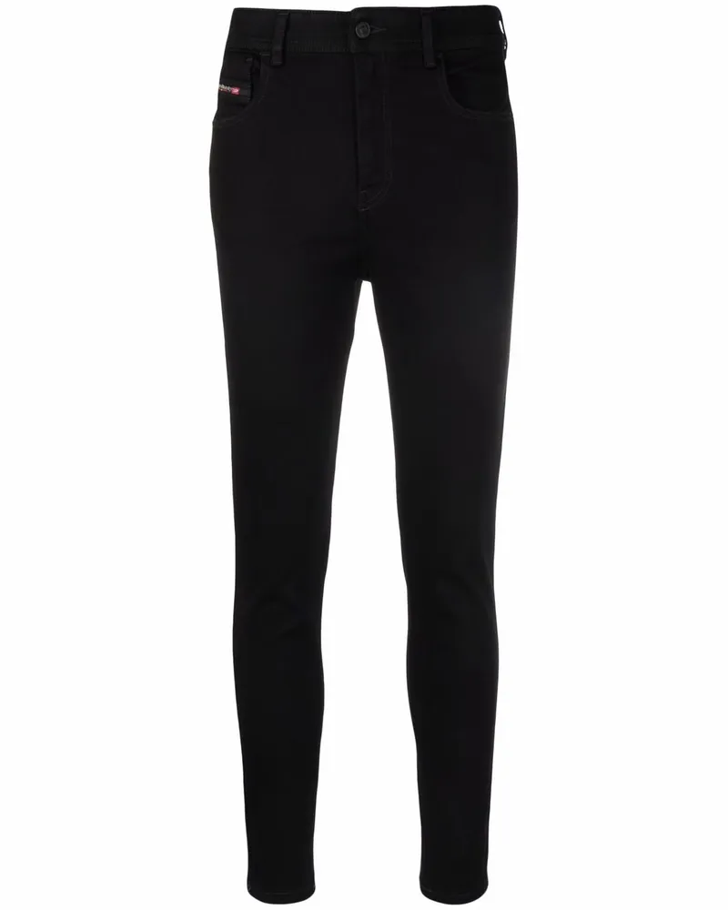 Diesel 1984 Slandy High Skinny-Jeans - Schwarz Schwarz