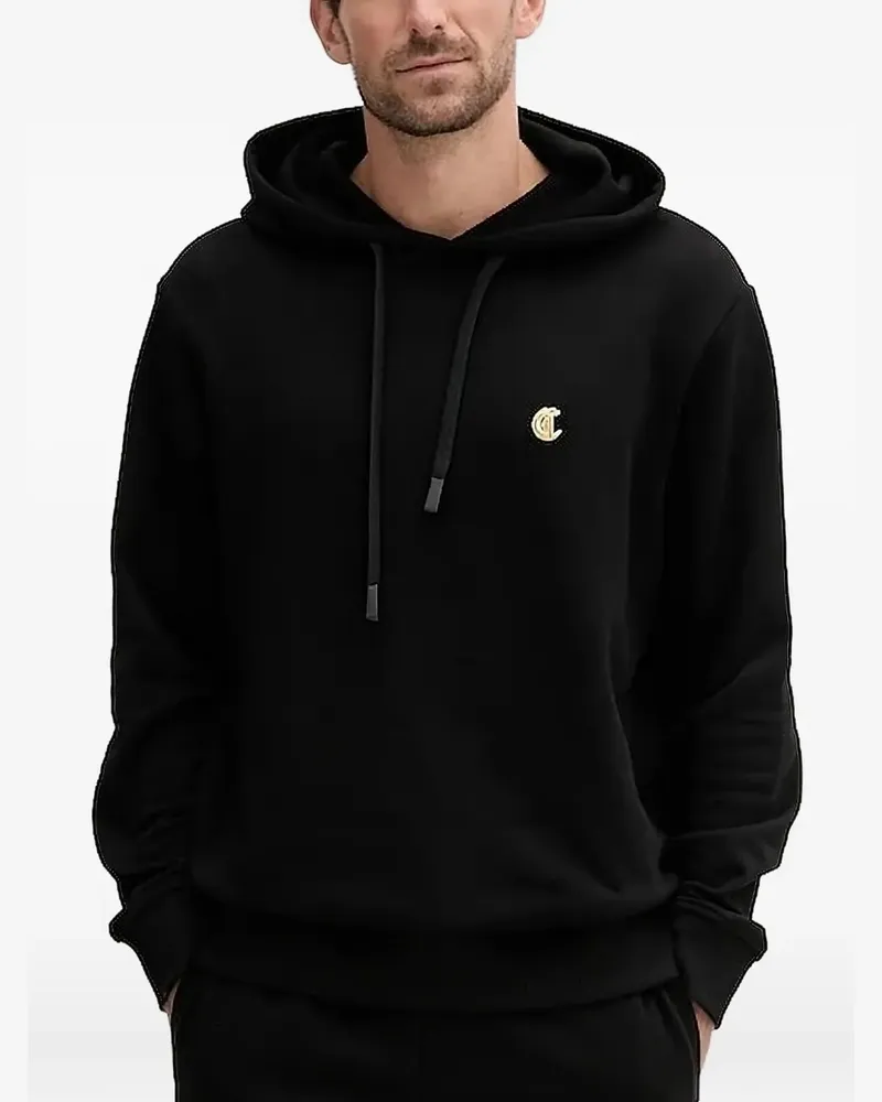 Just Cavalli Hoodie mit Logo-Schild - Schwarz Schwarz