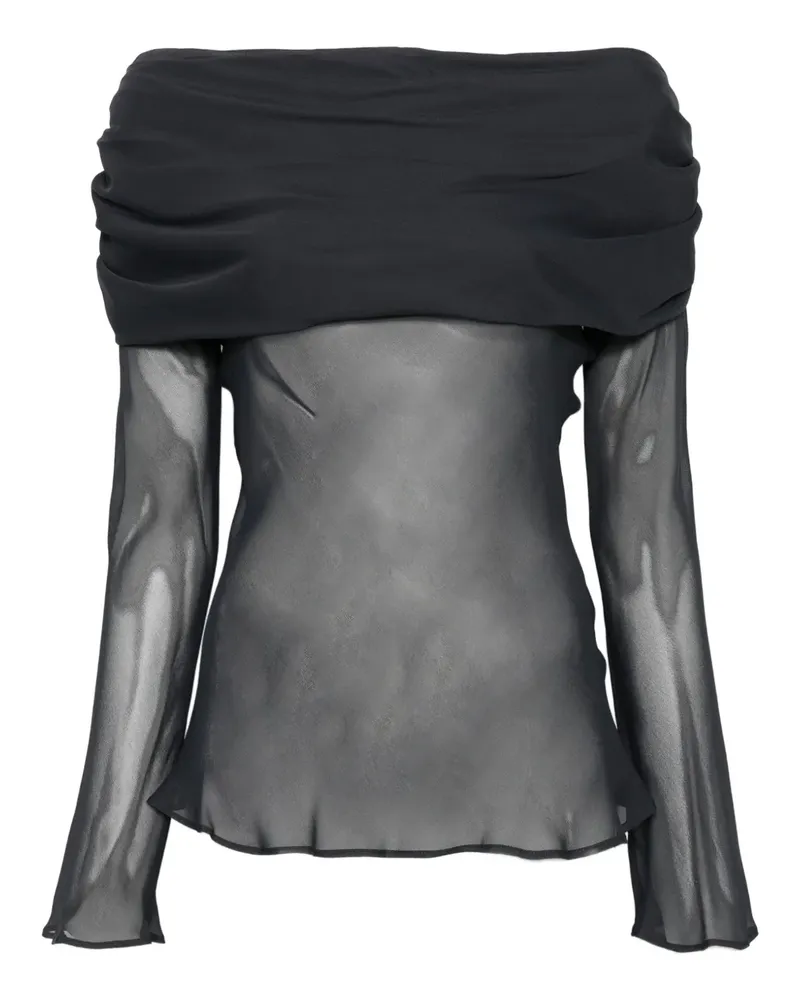 Semicouture Semi-transparentes Oberteil - Schwarz Schwarz