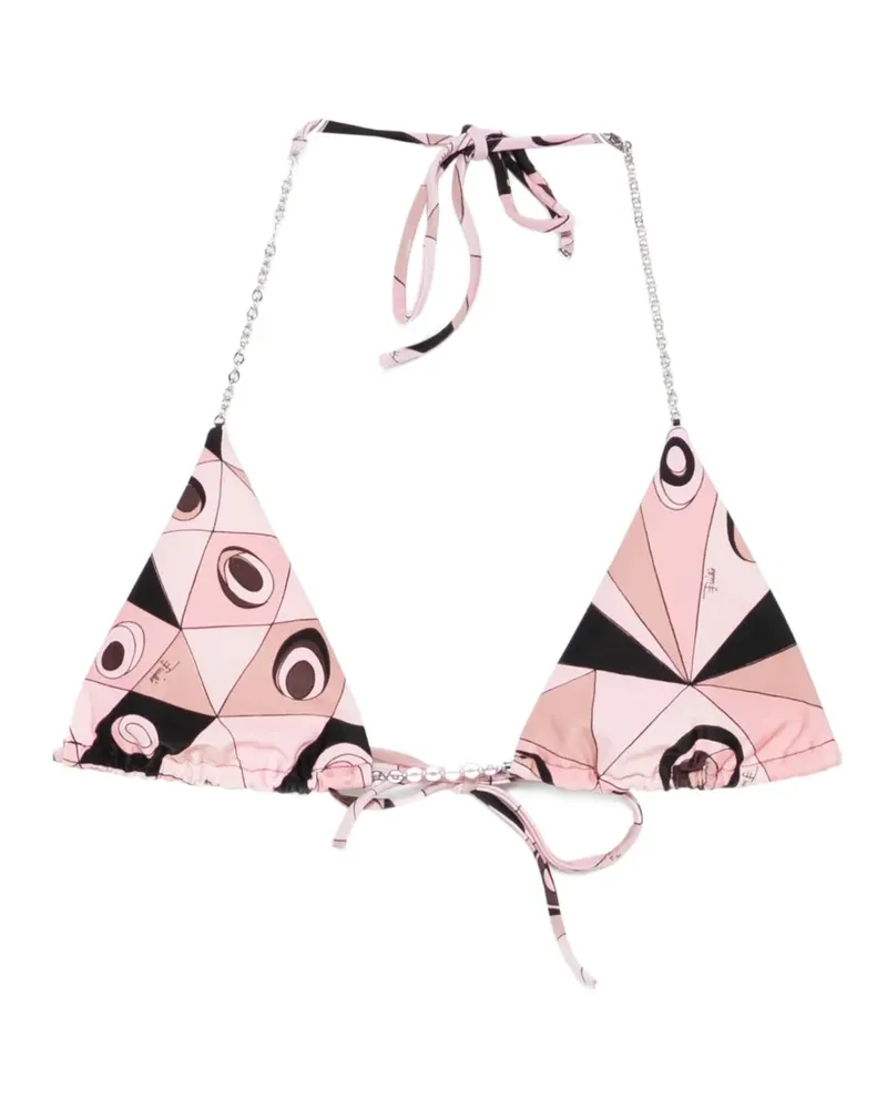 Emilio Pucci Occhi chain triangle bikini top - Rosa Rosa