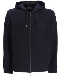 Emporio Armani Kapuzenjacke mit Logo-Stickerei Blau