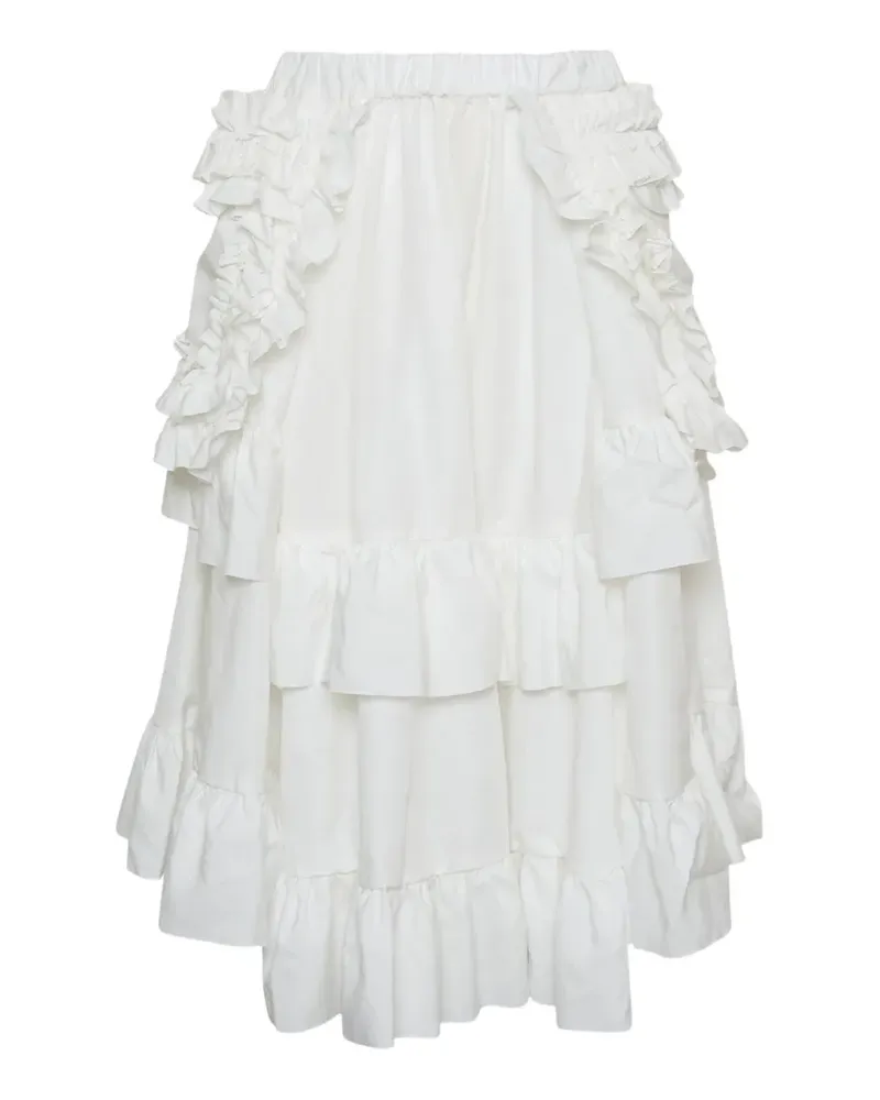 Comme des Garçons ruffled tiered midi skirt - Weiß Weiß