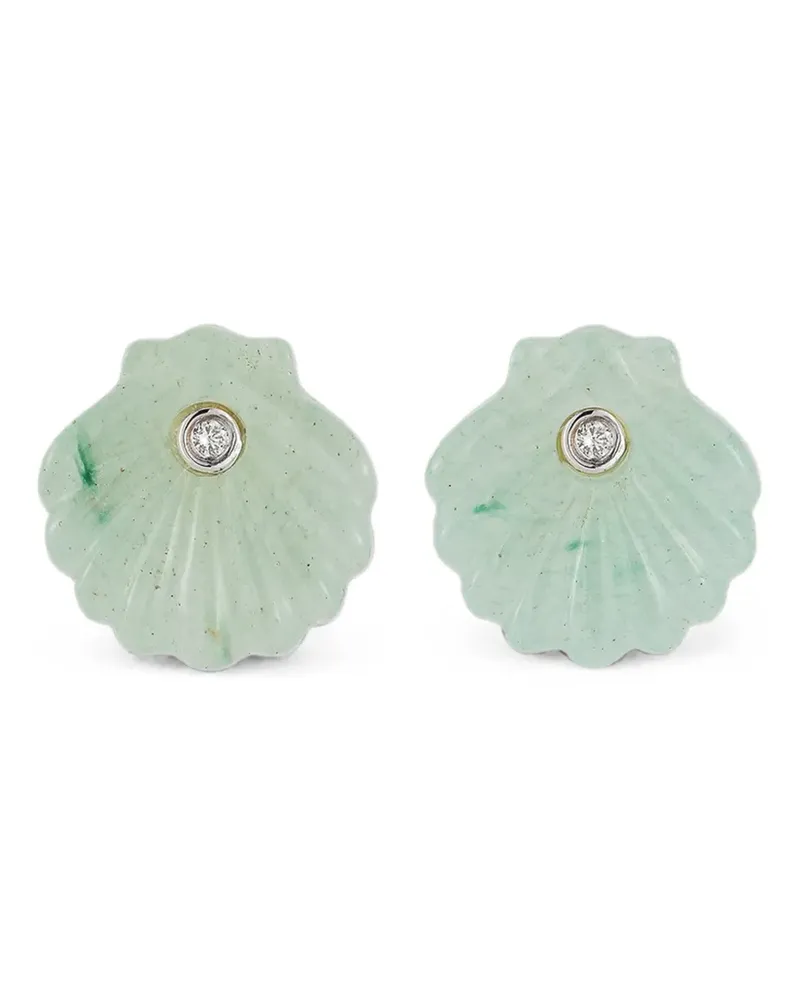 MATEO Venus Ohrringe mit Jade und Diamanten - Gold Gold