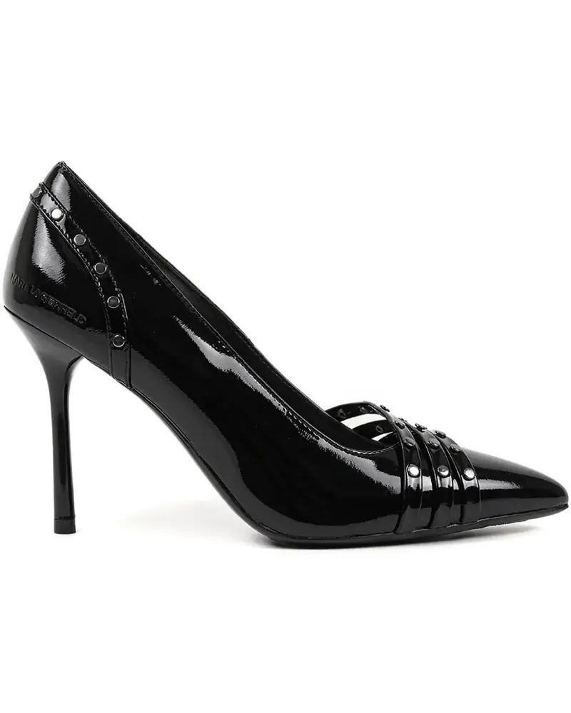 Karl Lagerfeld Spitze Sarabande Pumps mit Nieten 105mm - Schwarz Schwarz