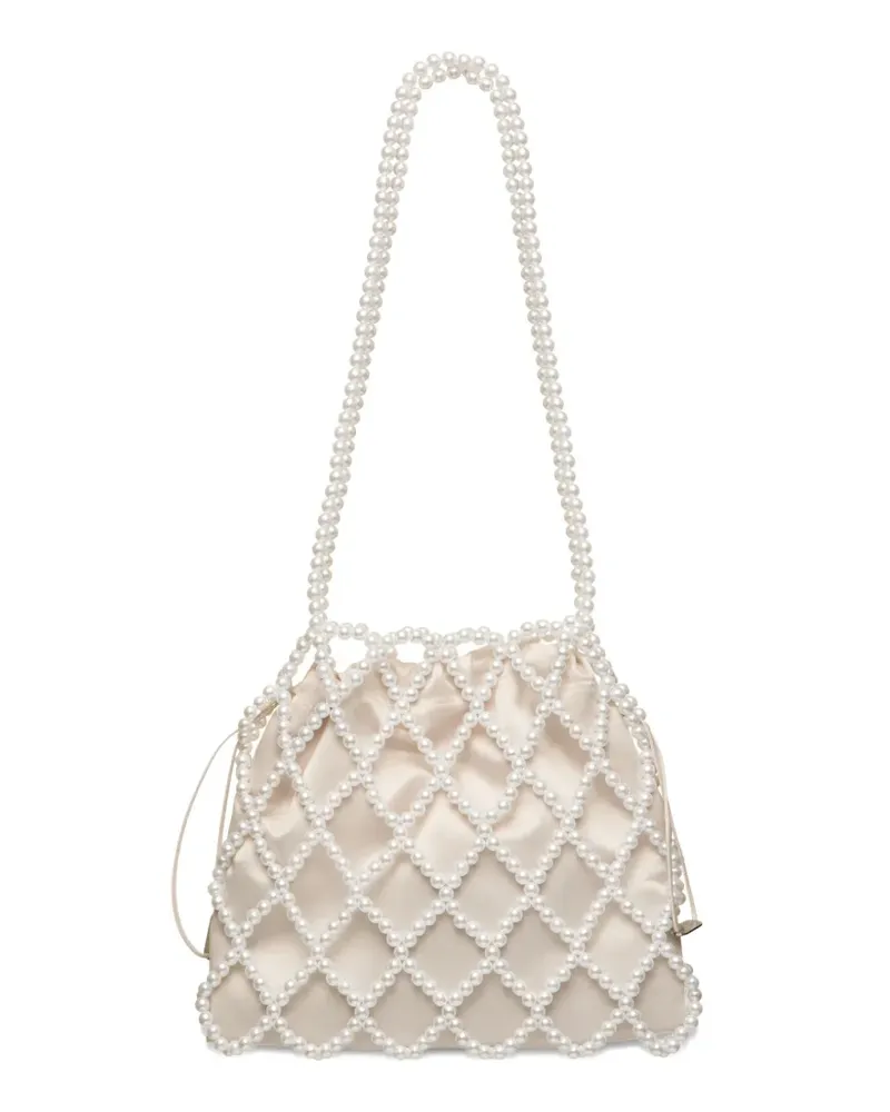 0711 Belle Schultertasche mit Perlen - Nude Nude