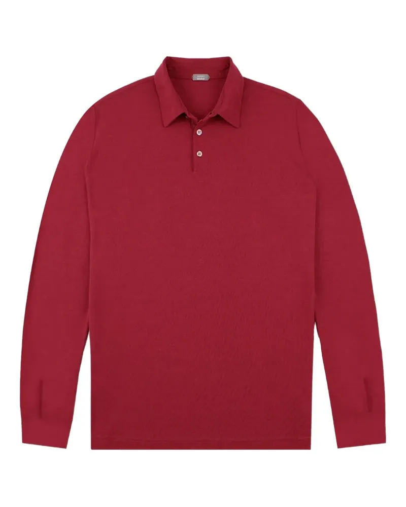 Zanone buttoned long-sleeve polo shirt - Rot Rot