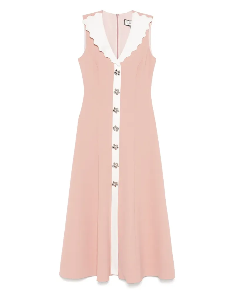 NISSA Midikleid mit gewelltem Kragen - Rosa Rosa
