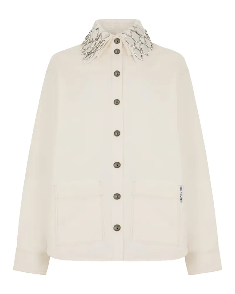 Des Phemmes crystal-embellished shirt - Nude Nude