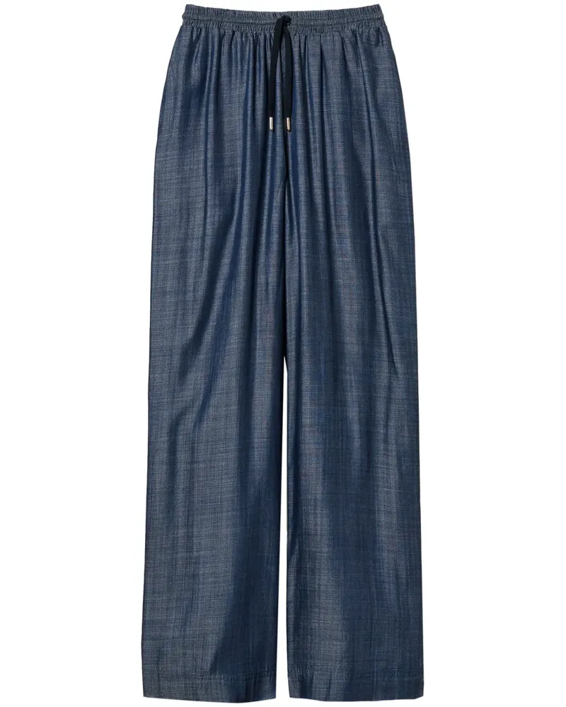 Twin-Set Hose aus Chambray - Blau Blau