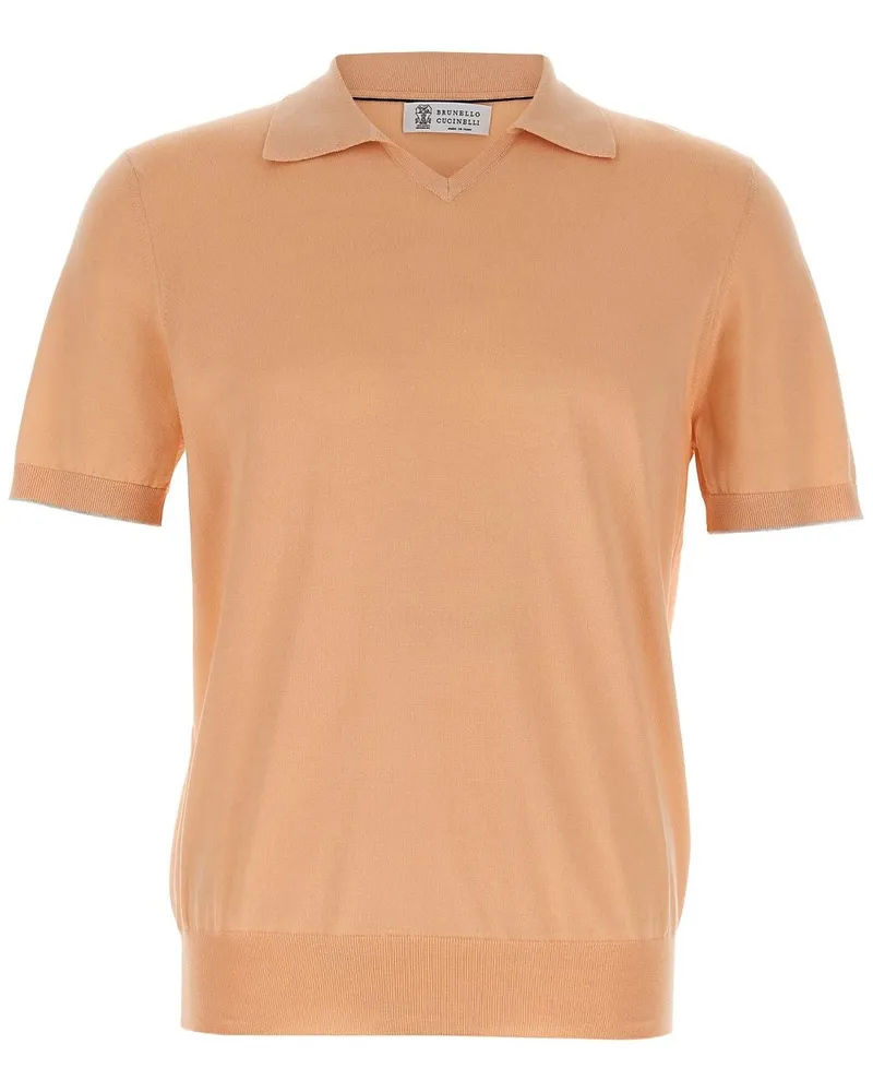 Brunello Cucinelli Gestricktes Poloshirt - Orange Orange