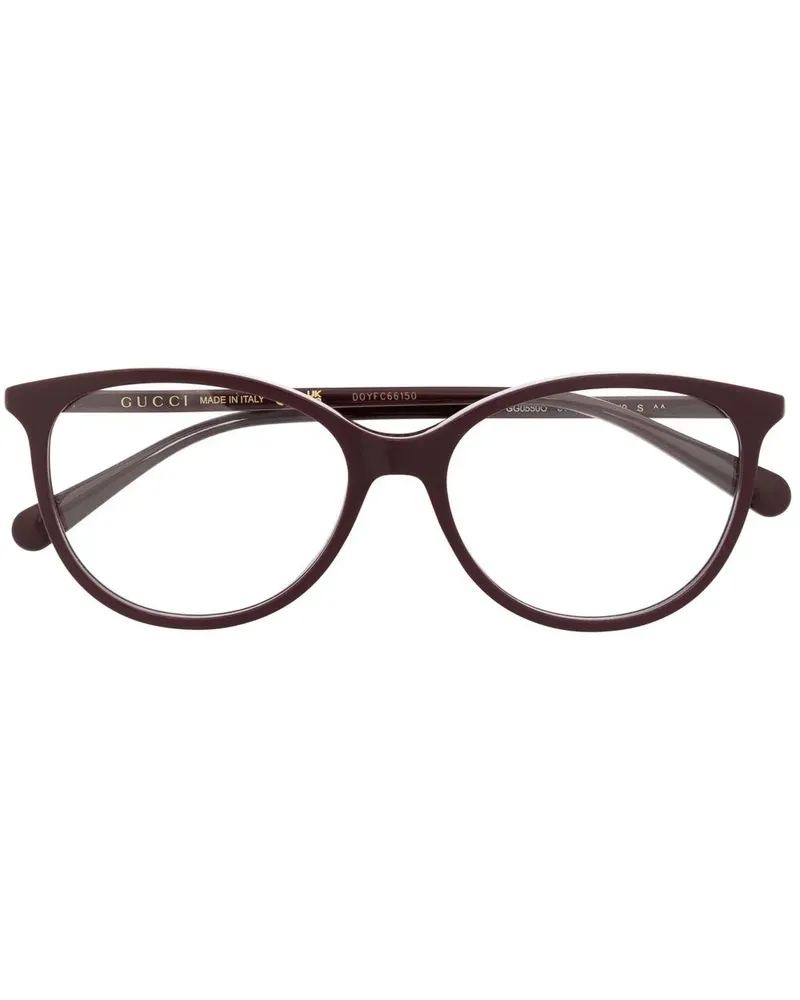 Gucci Brille mit rundem Gestell - Braun Braun