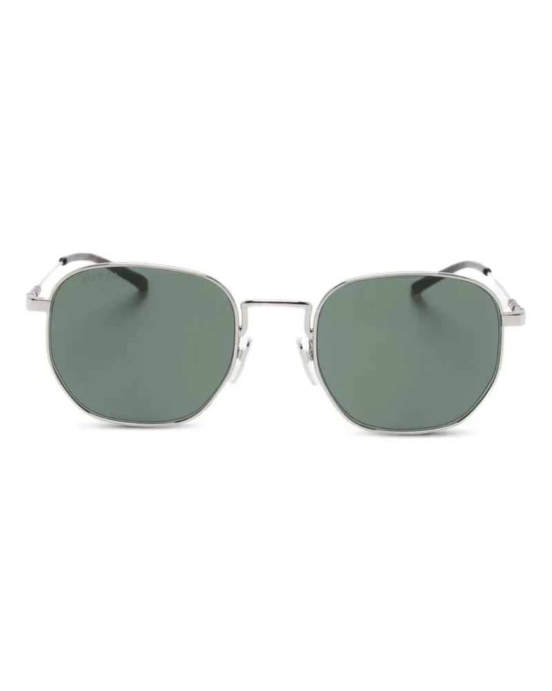 Gucci Sonnenbrille mit achteckigem Gestell - Silber Silber