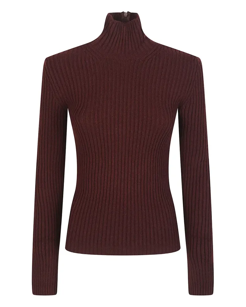 Max Mara Gerippter Rollkragenpullover - Braun Braun