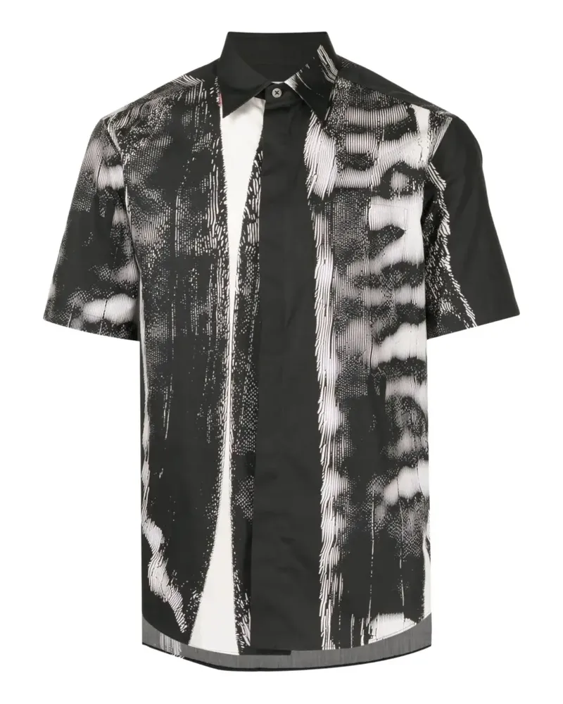 Dunhill Hemd mit abstraktem Print - Schwarz Schwarz