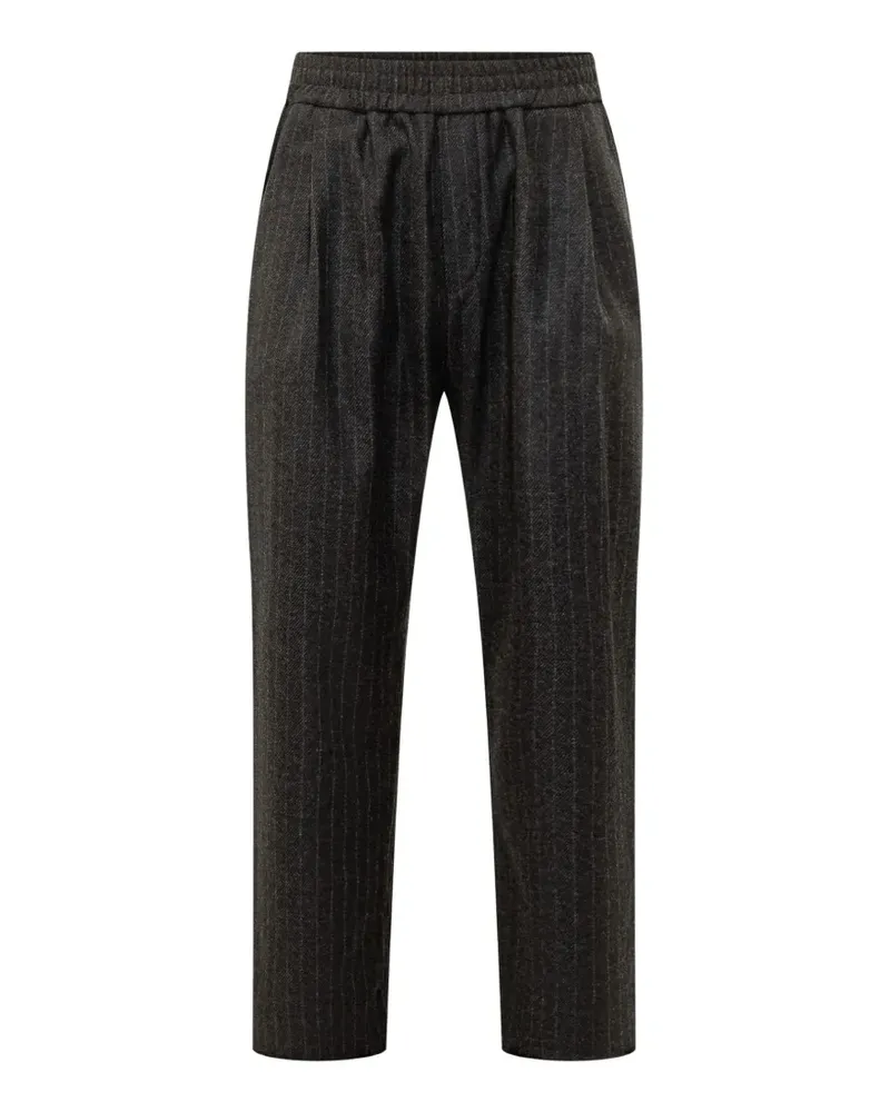 HOSIO pinstripe-pattern tailored trousers - Schwarz Schwarz