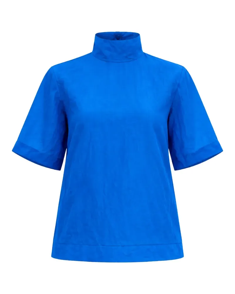 christian wijnants crinkled-effect high-neck top - Blau Blau