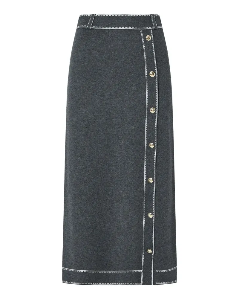 Liu Jo midi skirt in silk blend - Grau Grau