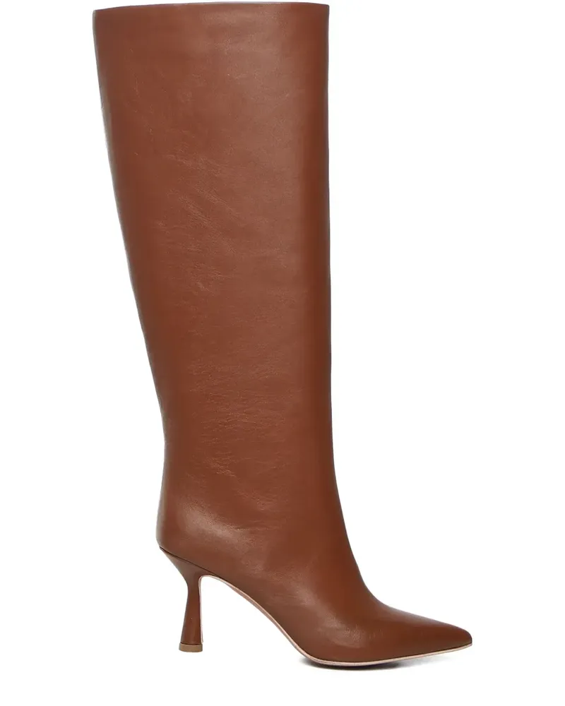 Giuliano Galiano Stiefel aus Kalbsleder mit spitzer Kappe 80mm - Braun Braun