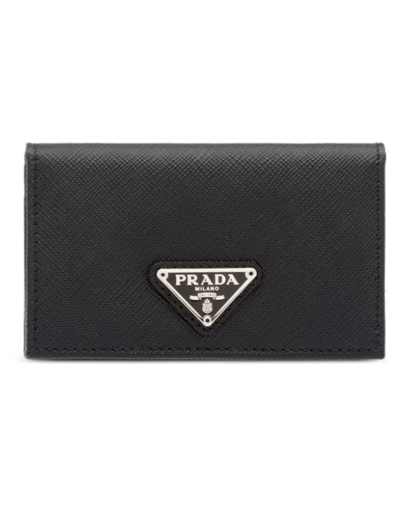 Prada Kartenetui mit Triangel-Logo - Schwarz Schwarz