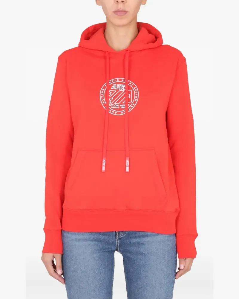 AUTRY Hoodie mit rundem Logo - Rot Rot