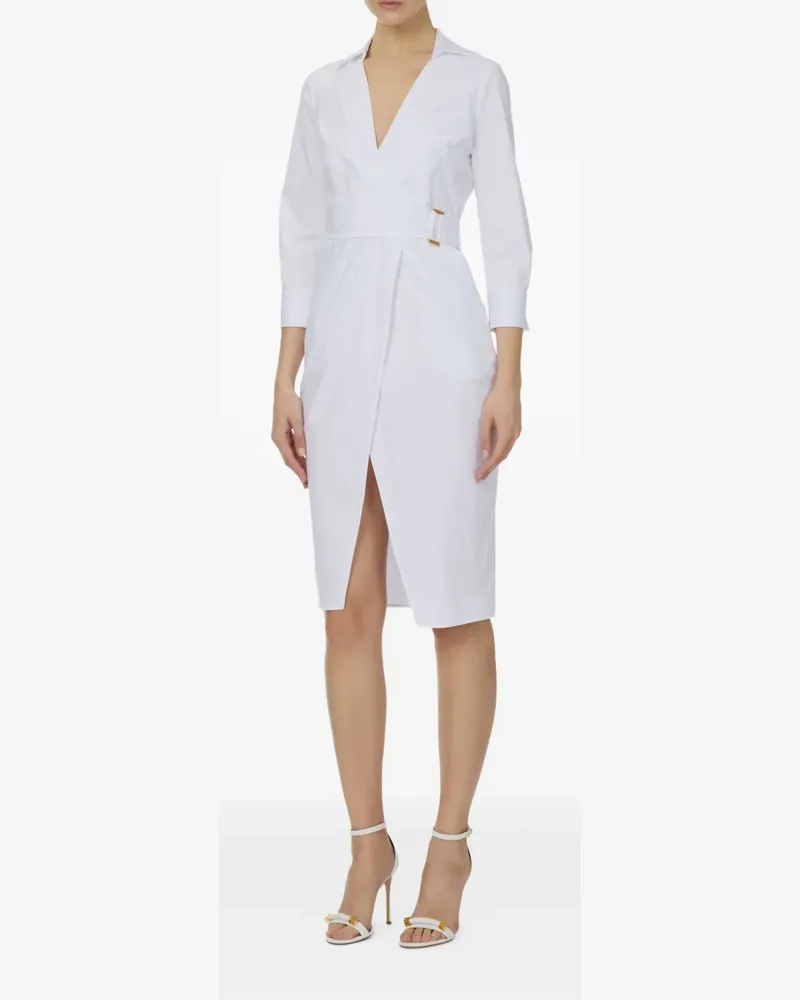 Elisabetta Franchi wrap midi dress - Weiß Weiß