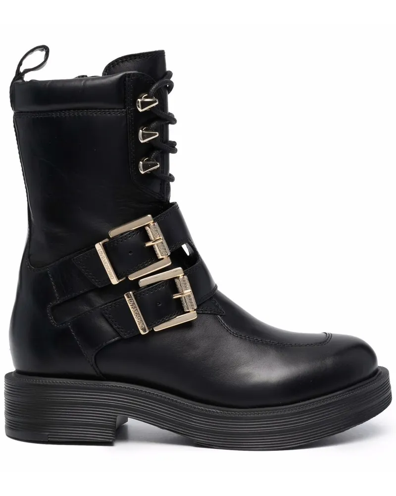 Moschino Stiefel mit Schnallen Schwarz