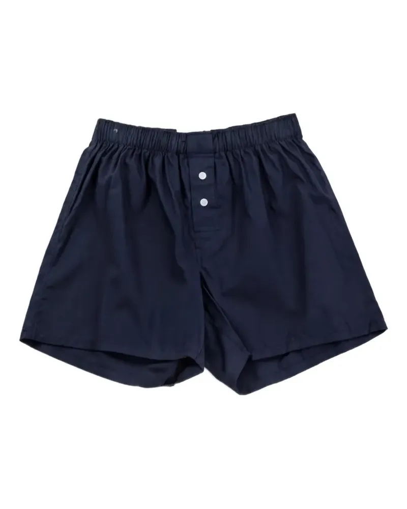 Handvaerk elasticated button-front boxer shorts - Blau Blau
