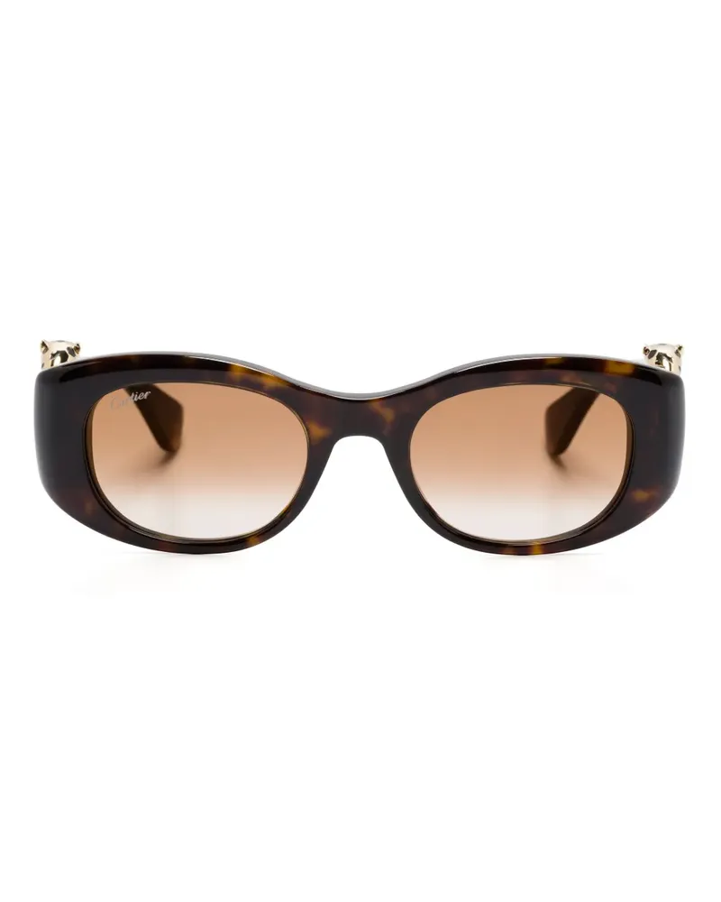 Cartier Sonnenbrille mit eckigem Gestell - Braun Braun